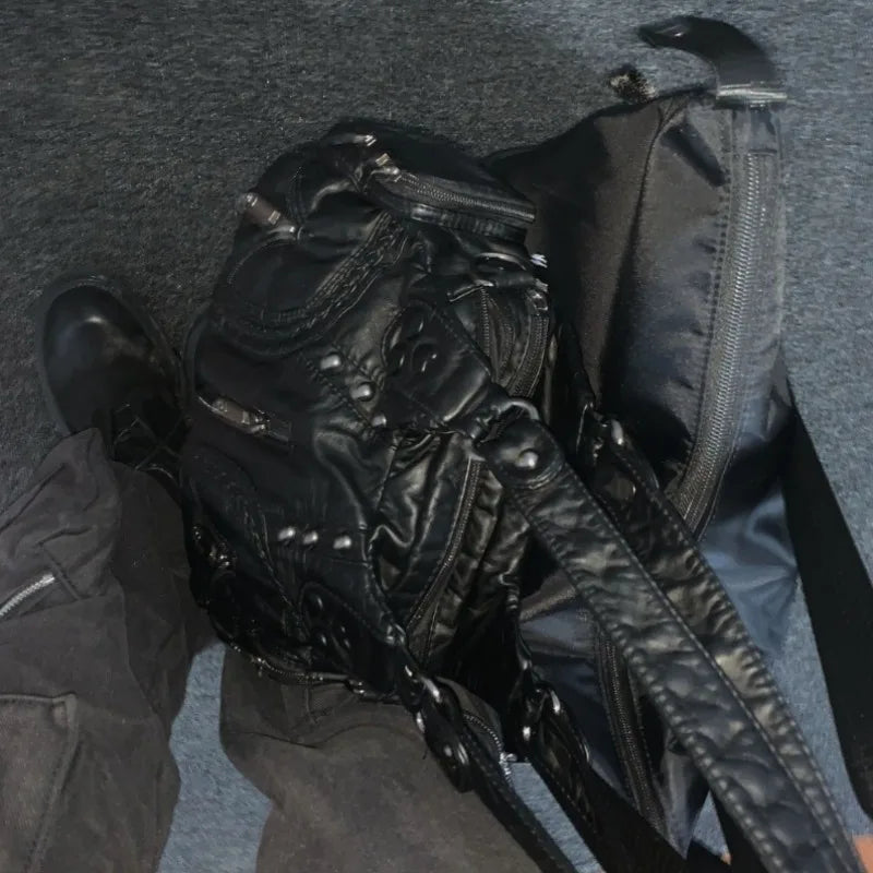New Style Trends - Shadowcore Grommet Edgy Utility Bag - Outfit Ideas