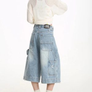 New Style Trends - Skywalk Pocket Y2k Denim Shorts - Outfit Ideas