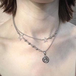 New Style Trends - Spiral Pendant Layered Choker - Outfit Ideas