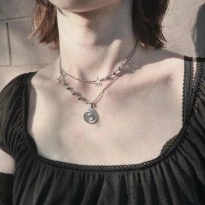 New Style Trends - Spiral Pendant Layered Choker - Outfit Ideas