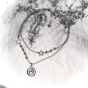 New Style Trends - Spiral Pendant Layered Choker - Outfit Ideas
