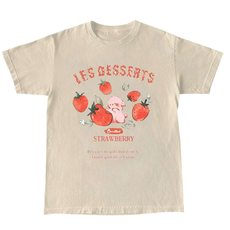 New Style Trends - Strawberry Bunny Dessert Aesthetic T-Shirt - Outfit Ideas
