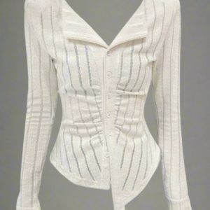 New Style Trends - Striped Bodycon Cardigan Top - Outfit Ideas