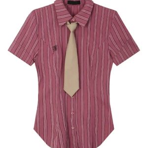 New Style Trends - Summer Slim Striped Blouse - Outfit Ideas