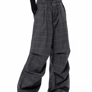New Style Trends - Urban Shadow Edgy Plaid Wide-Leg Pants - Outfit Ideas
