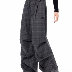 New Style Trends - Urban Shadow Edgy Plaid Wide-Leg Pants - Outfit Ideas