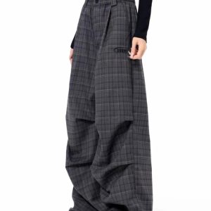 New Style Trends - Urban Shadow Edgy Plaid Wide-Leg Pants - Outfit Ideas