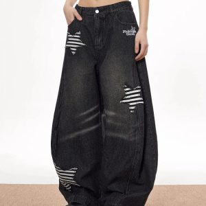 New Style Trends - Wide Y2k Star Jeans - Outfit Ideas
