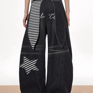 New Style Trends - Wide Y2k Star Jeans - Outfit Ideas