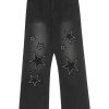 New Style Trends - Y2k Acubi Gradient Star Embroidery Jeans - Outfit Ideas