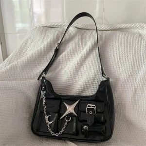 New Style Trends - Y2k Black Chain Handbag - Outfit Ideas