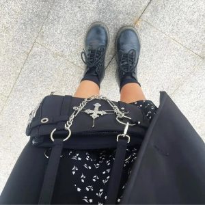 New Style Trends - Y2k Cross Chain Shoulder Bag - Outfit Ideas