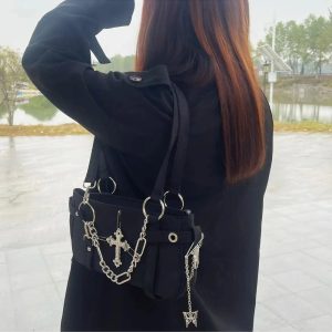 New Style Trends - Y2k Cross Chain Shoulder Bag - Outfit Ideas
