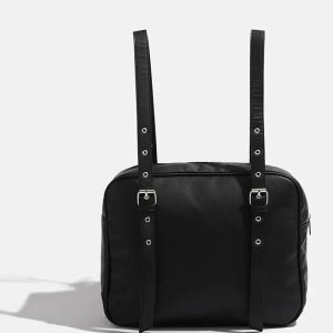 New Style Trends - Y2k Dark Vortex Strapped Backpack - Outfit Ideas