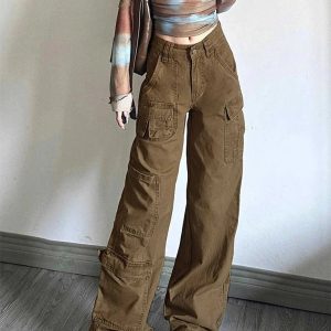 New Style Trends - Y2k Earthy Cargo Utility Pants - Outfit Ideas