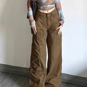 New Style Trends - Y2k Earthy Cargo Utility Pants - Outfit Ideas