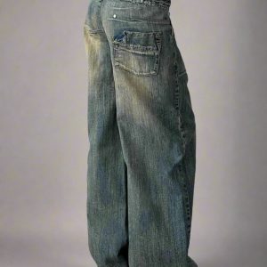 New Style Trends - Y2k Fall Retro Washed Baggy Jeans - Outfit Ideas