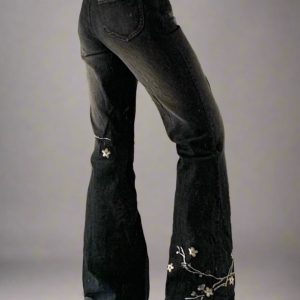 New Style Trends - Y2k Floral Embroidered Flare Jeans - Outfit Ideas