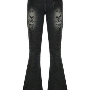 New Style Trends - Y2k Floral Flare Low Rise Jeans - Outfit Ideas