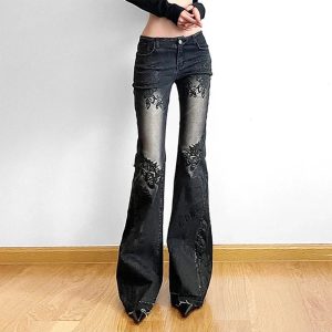 New Style Trends - Y2k Floral Flare Low Rise Jeans - Outfit Ideas