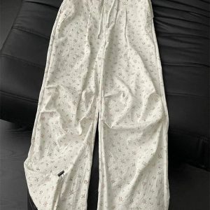 New Style Trends - Y2k Floral Serenity Wide-Leg Pants - Outfit Ideas