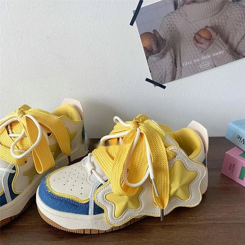 New Style Trends - Y2k Kawaii Cosmic Glow Star Sneakers - Outfit Ideas