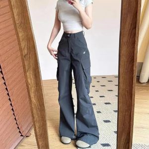 New Style Trends - Y2k Midnight Cargo Flare Pants - Outfit Ideas