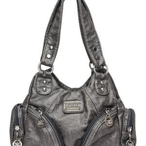 New Style Trends - Y2k Midnight Zipper Accent Shoulder Bag - Outfit Ideas