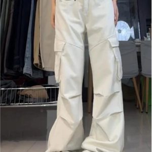 New Style Trends - Y2k Minimalist Cargo Wide-Leg Pants - Outfit Ideas
