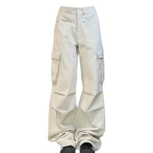 New Style Trends - Y2k Minimalist Cargo Wide-Leg Pants - Outfit Ideas