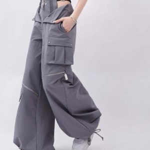 New Style Trends - Y2k Multi-Pocket Cargo pants - Outfit Ideas