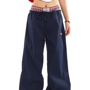 New Style Trends - Y2k Navy Baggy Streetwear Pants - Outfit Ideas