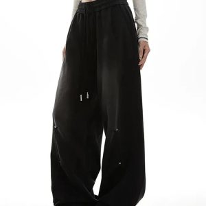 New Style Trends - Y2k Oversized Drawstring Lounge Pants - Outfit Ideas