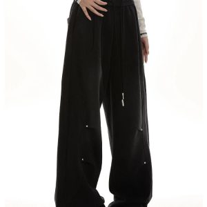 New Style Trends - Y2k Oversized Drawstring Lounge Pants - Outfit Ideas