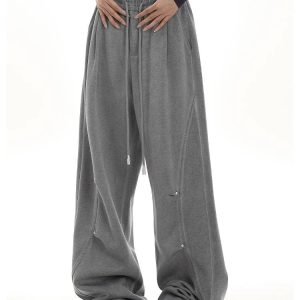 New Style Trends - Y2k Oversized Drawstring Lounge Pants - Outfit Ideas