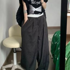 New Style Trends - Y2k Oversized Striped Palazzo Pants - Outfit Ideas