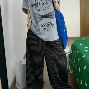New Style Trends - Y2k Oversized Striped Palazzo Pants - Outfit Ideas