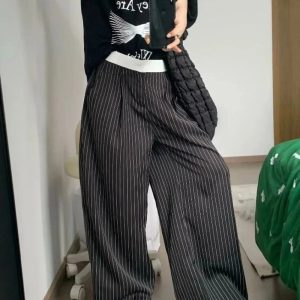 New Style Trends - Y2k Oversized Striped Palazzo Pants - Outfit Ideas