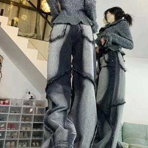 New Style Trends - Y2k Raw White High Waisted Jeans - Outfit Ideas