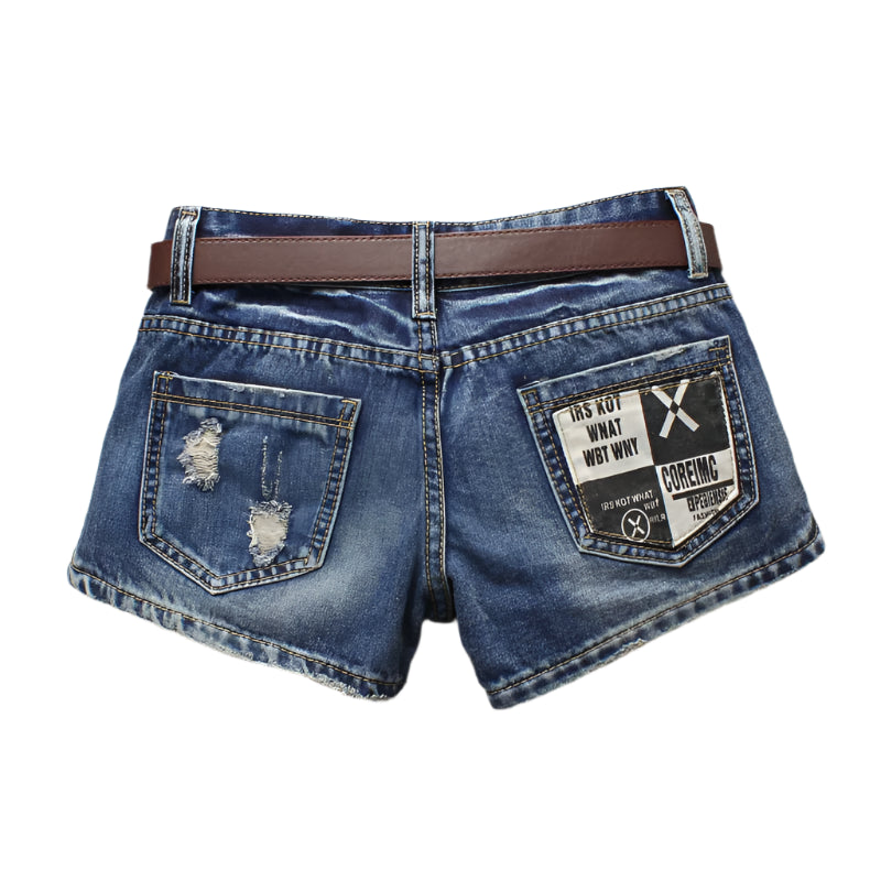 New Style Trends - Y2k Rebel Script Ripped Shorts - Outfit Ideas