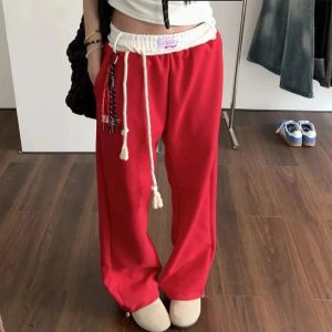 New Style Trends - Y2k Rope-Tie Relaxed Sweatpants - Outfit Ideas