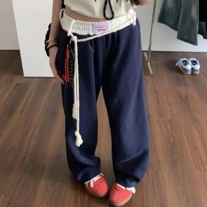 New Style Trends - Y2k Rope-Tie Relaxed Sweatpants - Outfit Ideas
