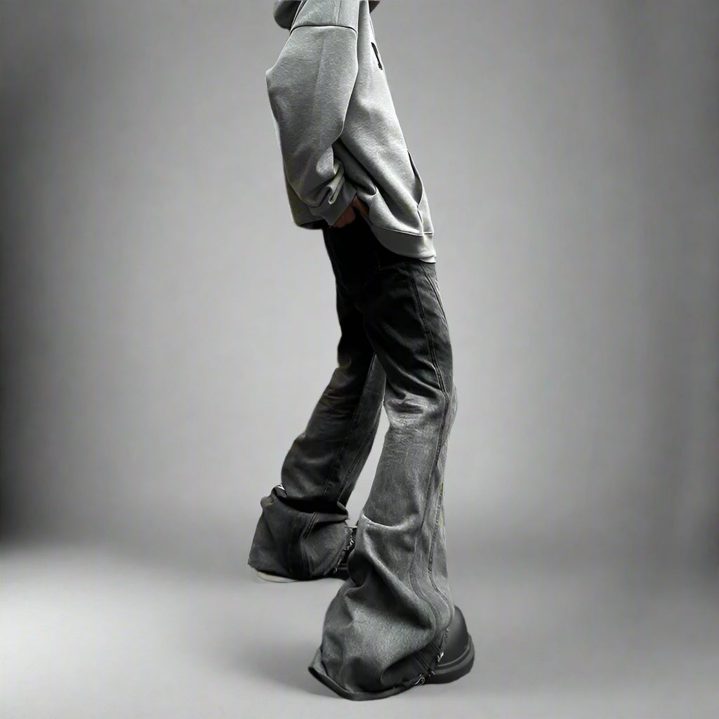 New Style Trends - Y2k Shadow Flare Panel Jeans - Outfit Ideas