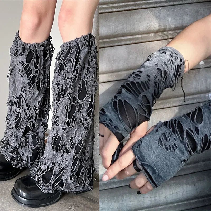 New Style Trends - Y2k Shredded Chaos Leg & Arm Warmers - Outfit Ideas