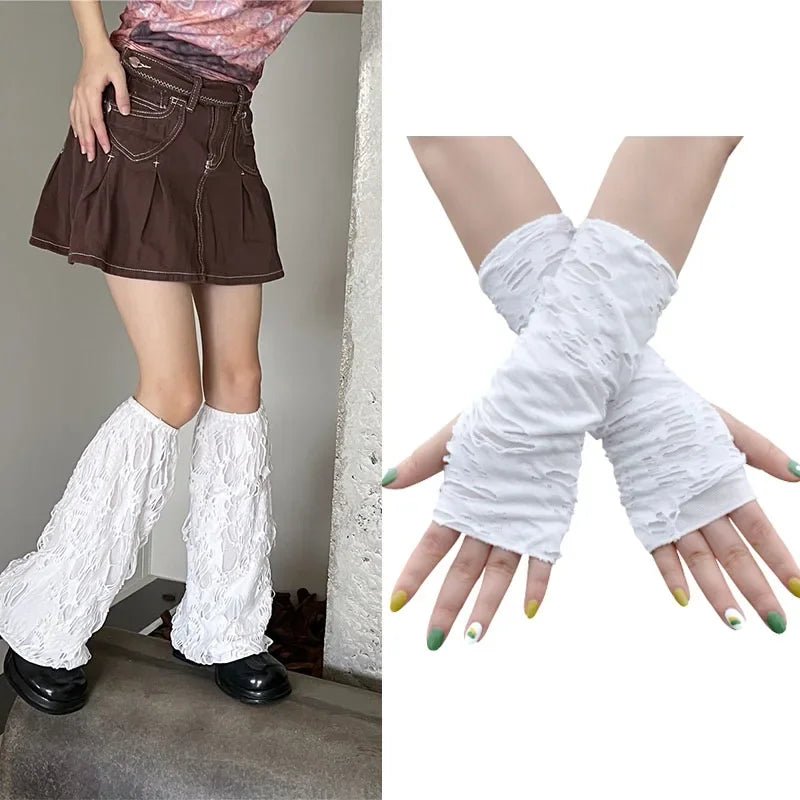 New Style Trends - Y2k Shredded Chaos Leg & Arm Warmers - Outfit Ideas