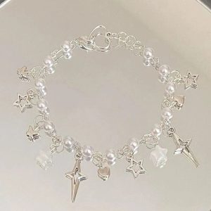 New Style Trends - Y2k Star Bow Knot Beaded Bracelet - Outfit Ideas