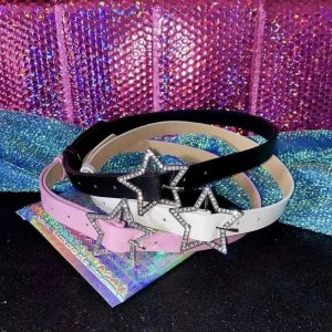 New Style Trends - Y2k Star Buckle Rhinestone Belt - Outfit Ideas