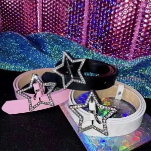 New Style Trends - Y2k Star Buckle Rhinestone Belt - Outfit Ideas