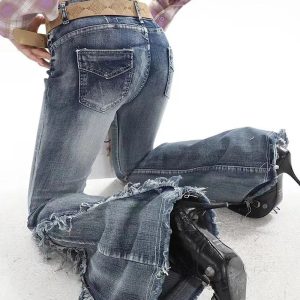 New Style Trends - Y2k Urban Cascade Denim Pant - Outfit Ideas