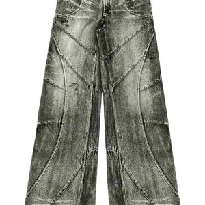 New Style Trends - Y2k Washed Patchwork Jeans - Outfit Ideas